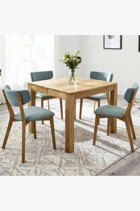 Bővíthető tömör tölgyfa étkezőgarnitúra modern dizájnnal, natúr